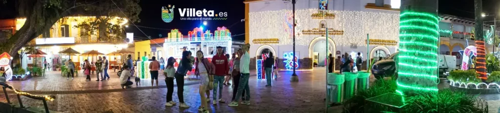 panorámica luces Villeta Cundinamarca parque principal diciembre